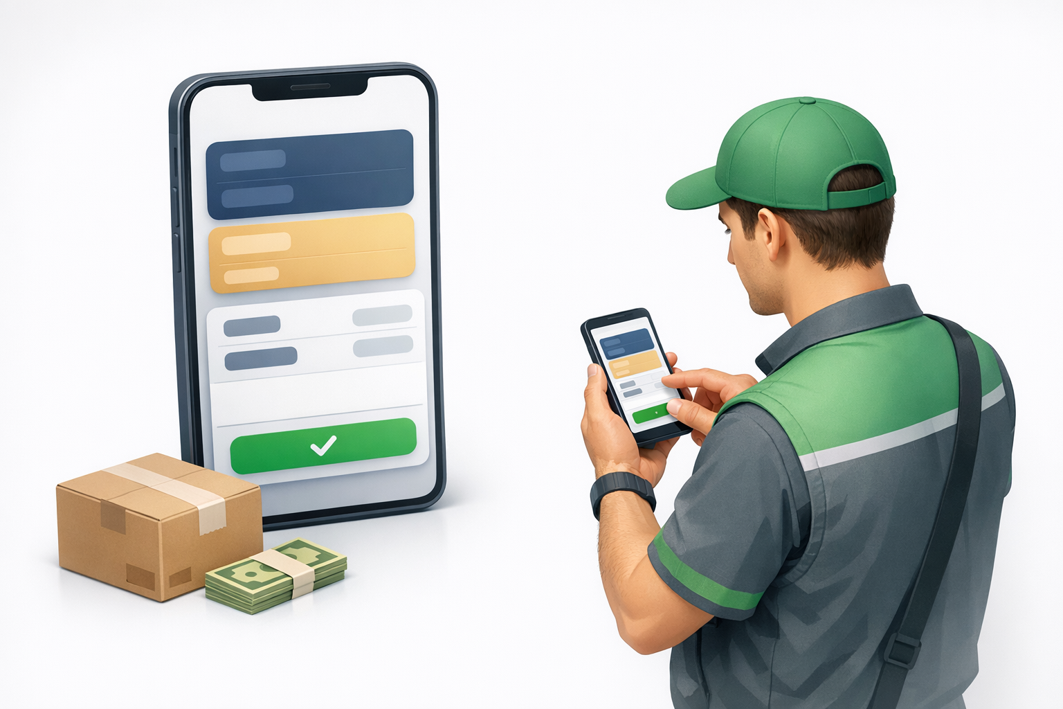 Driver mobile wallet illustration