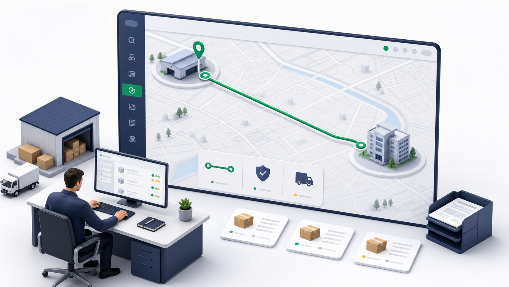 Delivery routes overview illustration
